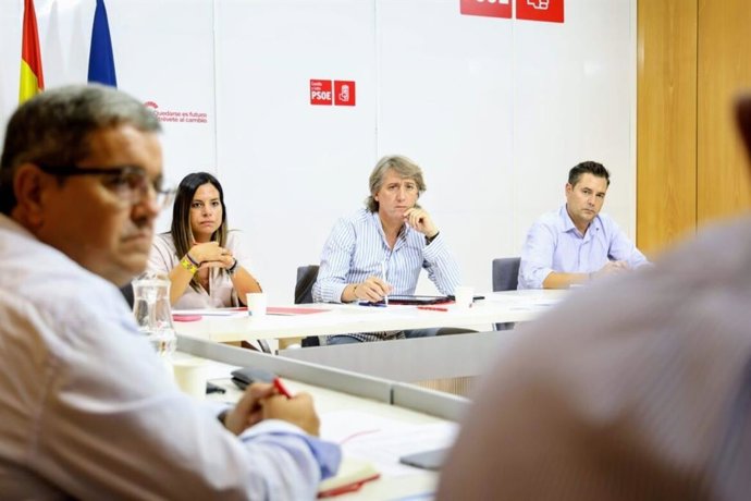 El secretario general del PSOE de Castilla y León, Carlos Martínez, mantiene un encuentro con las opas para impulsar una declaración institucional que reclama reducir la burocracia