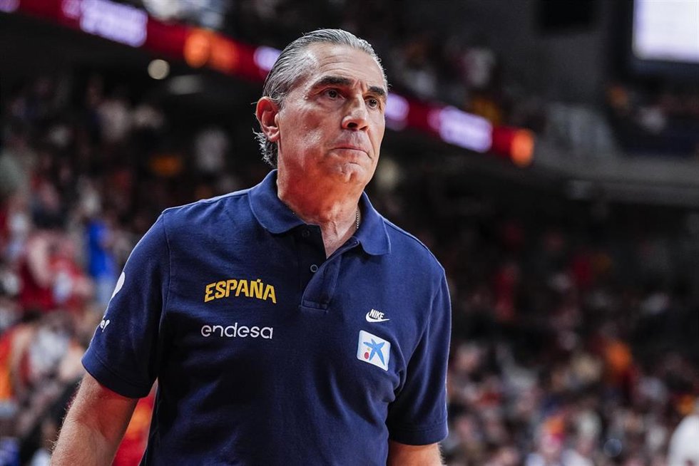 Sergio Scariolo durante el partido amistoso contra Alemania en Madrid.