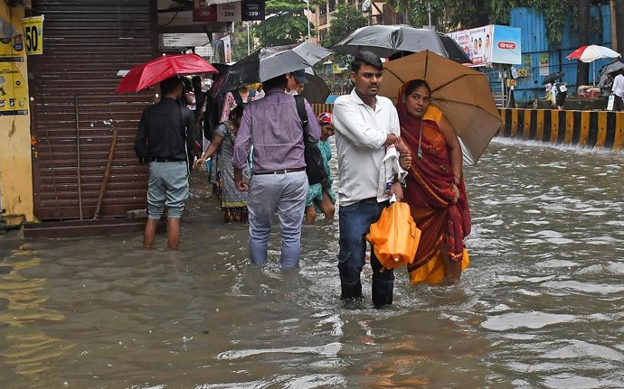 Imagen de archivo de las lluvias torrenciales en India.