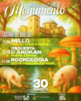 Cartel del Festival del Monumento de Castaño del Robledo (Huelva).