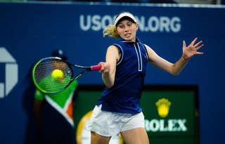 Archivo - Cristina Bucsa of Spain in action during the second round of the 2022 US Open Grand Slam tennis tournament against Danielle Collins of the United States