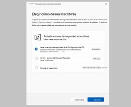 Pantalla de inscripción en el programa ESU