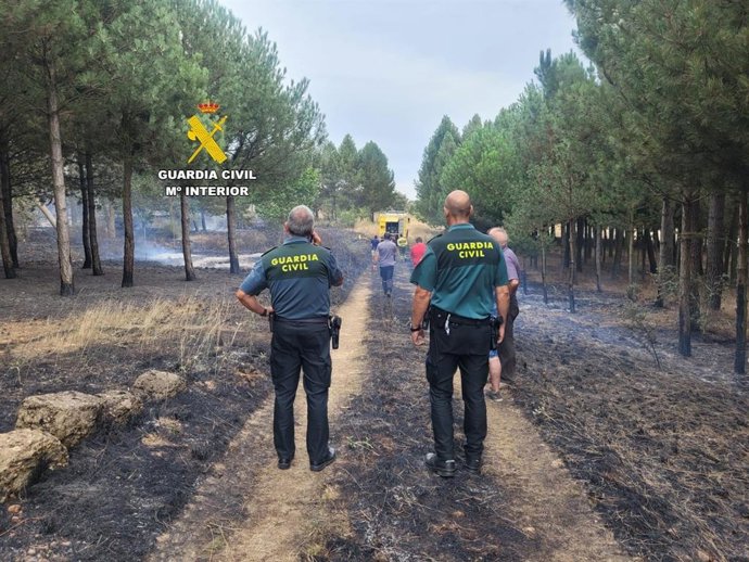 Investigación de un incendio forestal.