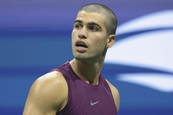 Carlos Alcaraz of Spain during day 2 of the 2025 US Open Tennis Championships, Grand Slam tennis tournament on August 25, 2025 at USTA Billie Jean King National Tennis Center in Flushing Meadows, Queens, New York, United States - Photo Jean Catuffe / DPPI