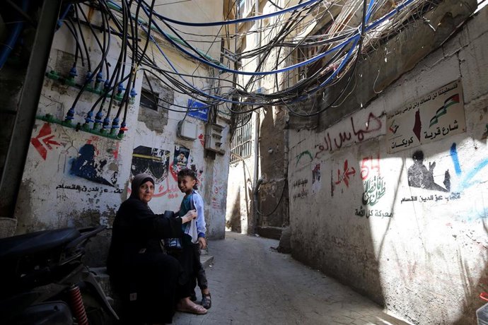 Archivo - El campamento de refugiados palestino de  Burj al Barajne, en Líbano