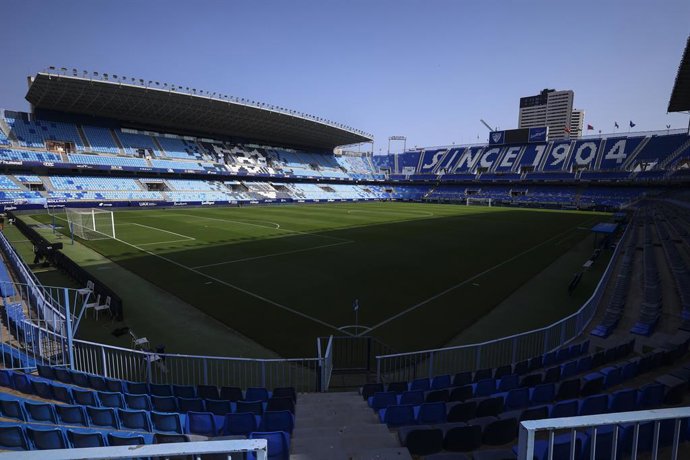 General view before the Spanish league, LaLiga Hypermotion, football match played between Malaga CF and SD Eibar at La Rosaleda stadium on August 16, 2025, in Malaga, Spain.