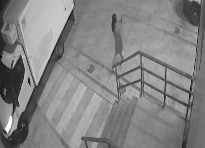 Imagen del delincuente tomada por una cámara de seguridad de la empresa