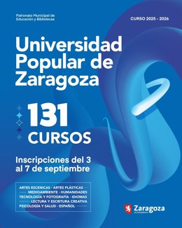 La Universidad Popular de Zaragoza abre el 3 de septiembre las preinscripciones de sus cursos