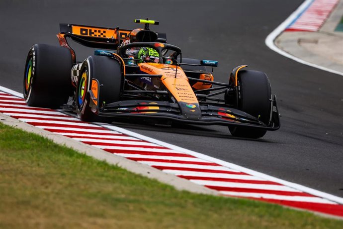 El piloto británico Lando Norris (McLaren) durante el GP de Hungría.