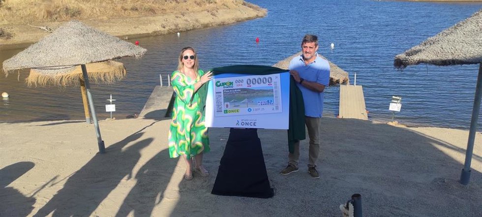 Presentación del cupón dedicado a la playa de La Breña de Almodóvar del Río.