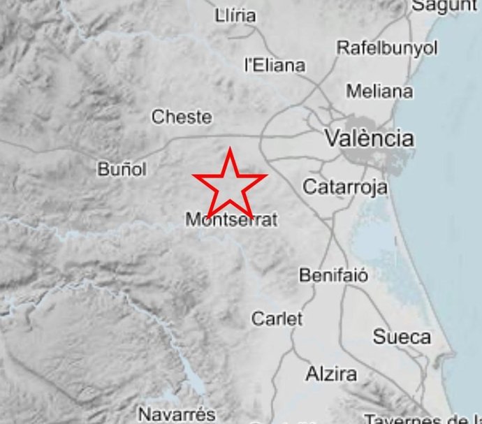 Registrado un terremoto de magnitud 1,8 en Montserrat (Valencia), el tercer seísmo en dos días