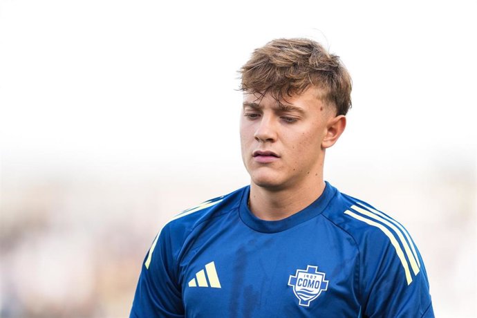 Jesus Rodríguez durante un entrenamiento con el Como 1907 