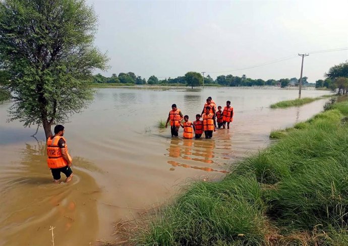 Imagen de archivo de las fuertes inundaciones en Pakistán.