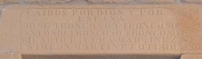 Archivo - Inscripción franquista en Baños de Ebro