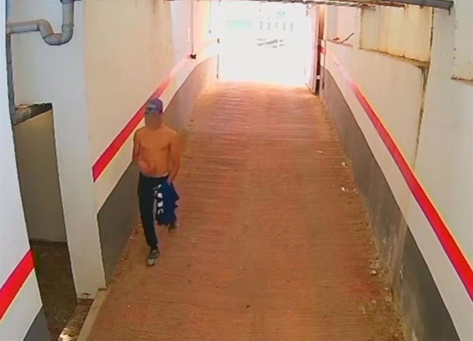 Uno de los ladrones captados por la cámara del garaje