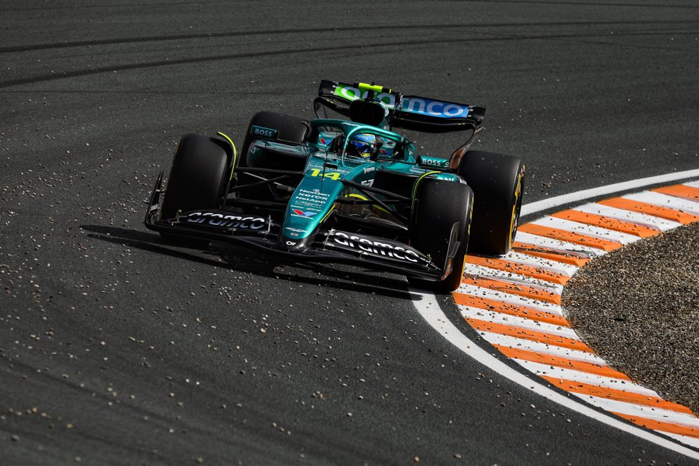 El piloto español Fernando Alonso (Aston Martin) en el GP de Países Bajos.