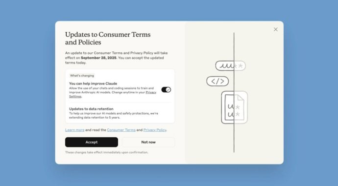 Nuevas condiciones de privacidad de Claude.