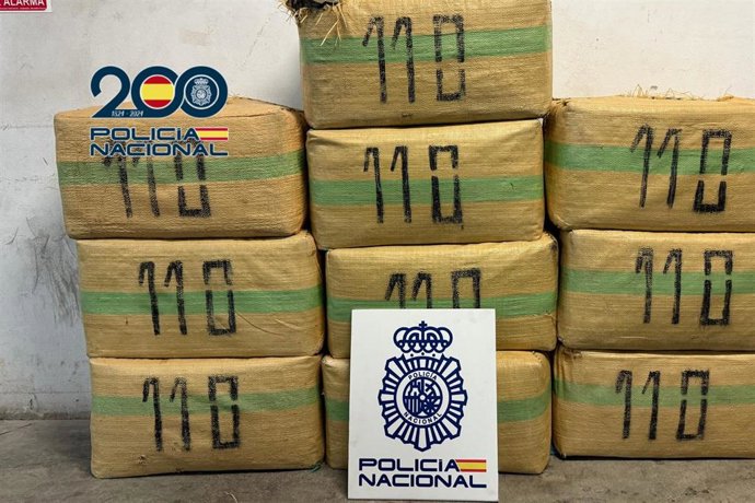 Fardos de hachís hallados en una "narcoguardería" en Algeciras