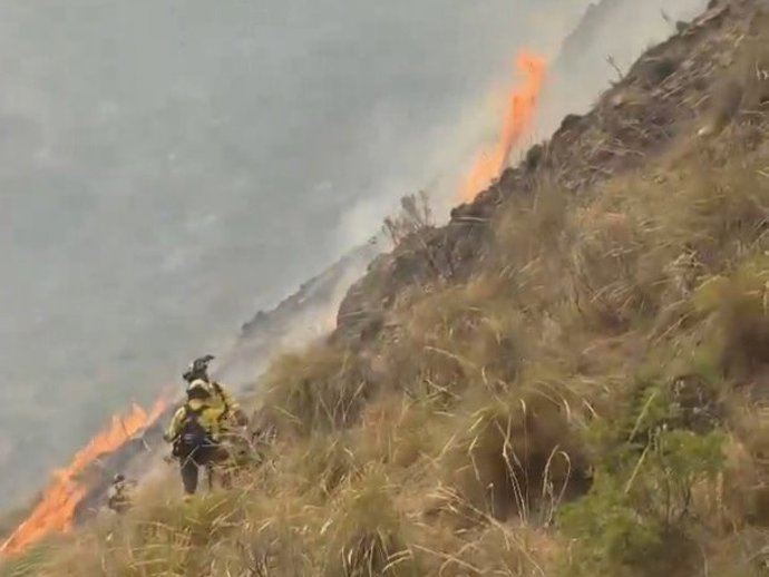 Incendio forestal de Lubrín (Almería).