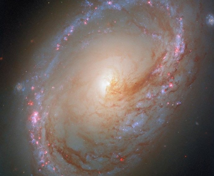 Esta imagem do Telescópio Espacial Hubble da NASA/ESA mostra a galáxia espiral assimétrica Messier 96.