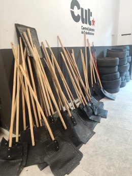 Batefuegos elaborados en la sede de la CUT.