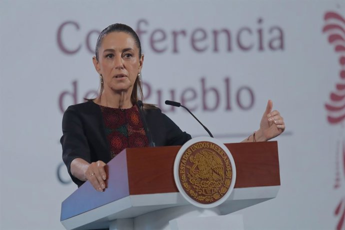 27 de agosto de 2025, Cidade do México, Cdmx, México: A presidente do México, Claudia Sheinbaum Pardo, fala sobre a diminuição dos homicídios intencionais no país em comparação com os governos dos presidentes antecessores dos partidos de oposição durante 