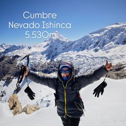 La presidenta del Club Montisonense de Montaña, Alegría Barri, regresa a Monzón tras dos meses en los Andes