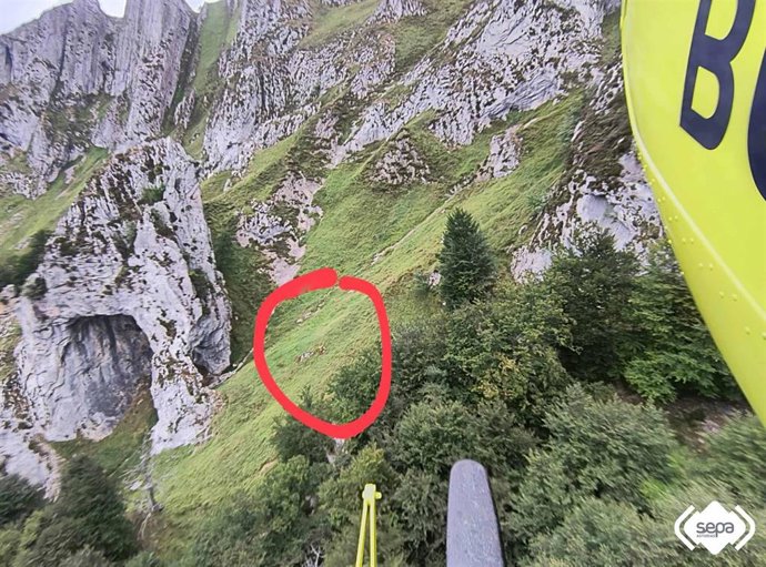 Rescate de un senderista en Peña Mea, Laviana.
