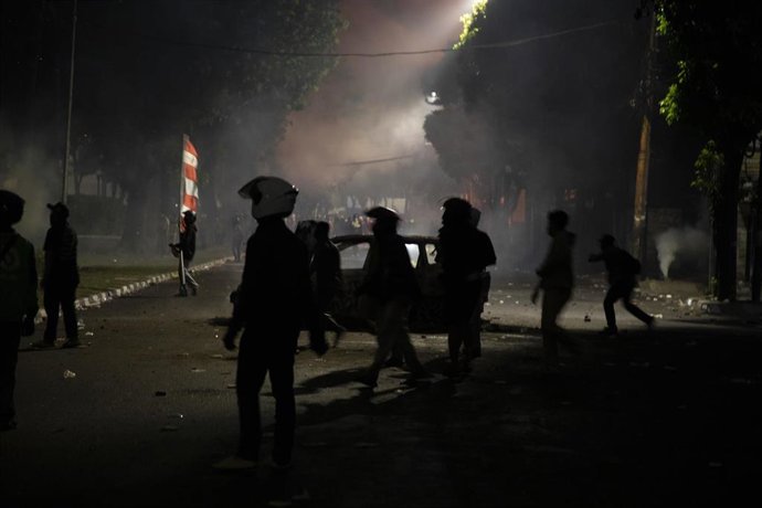 Protestas en Jakarta, Indonesia.