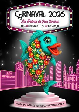 Una sardina con fichas de póker como escamas será el cartel del Carnaval de 'Las Vegas' de Las Palmas de Gran Canaria