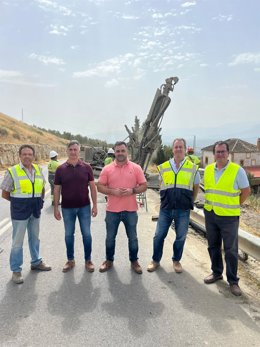 Imagen de las obras en la carretera JA-4107, en Begíjar (Jaén).