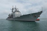 Foto: Venezuela.- El buque lanzamisiles 'USS Lake Erie' cruza el Canal de Panamá para sumarse al despliegue frente a Venezuela