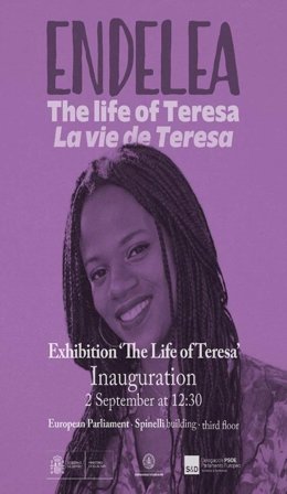 Iratxe García lleva al Parlamento Europeo la exposición 'La Vida de Teresa', un homenaje a la vallisoletana víctima de la violencia machista