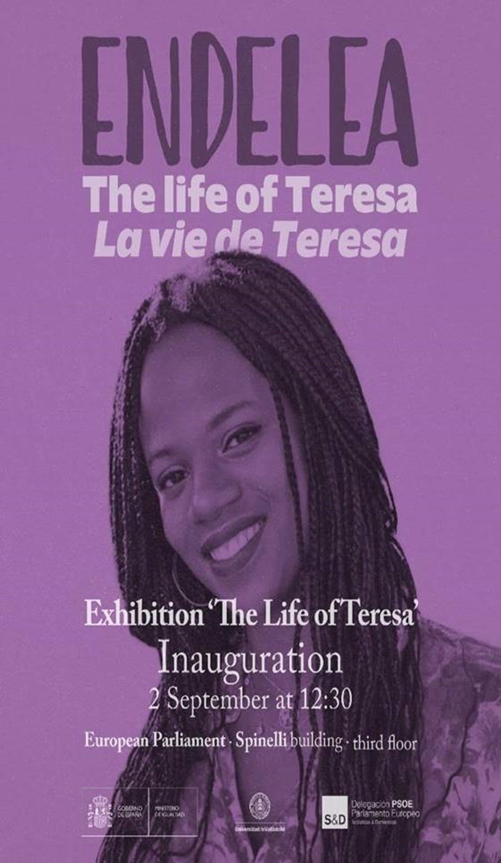 Iratxe García lleva al Parlamento Europeo la exposición 'La Vida de Teresa', un homenaje a la vallisoletana víctima de la violencia machista