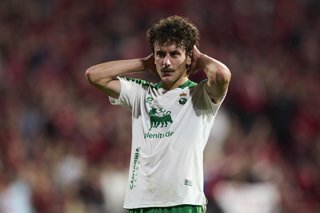 Archivo - Marco Sangalli of Real Racing Club de Santander reacts during the LaLiga Hypermotion match between CD Mirandes and Racing Santander at Anduva on June 12, 2025, in Miranda de Ebro, Spain.