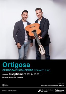 Cartel de los hermanos Ortigosa que actúan en Gaucín