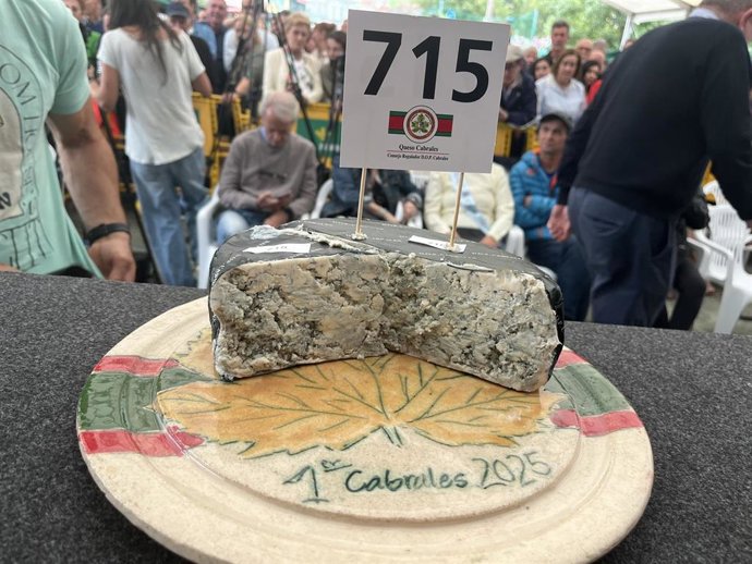 Queso cabrales ganador del Certamen Queso Cabrales de 2025.