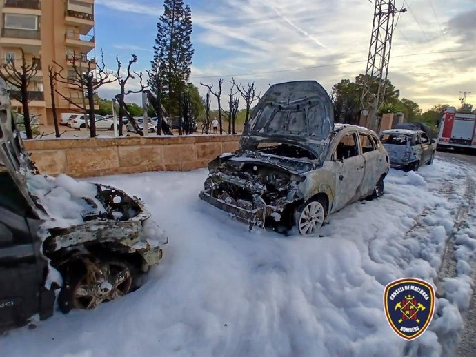 Incendio de un vehículo en Las Palmeras