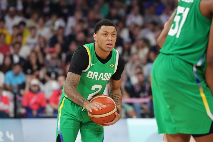 Archivo - El base Yago Santos, con la selección de Brasil en los Juegos de Paris 2024.