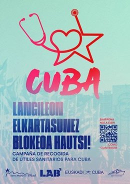 Cartel de campaña de recogida de material sanitario para Cuba