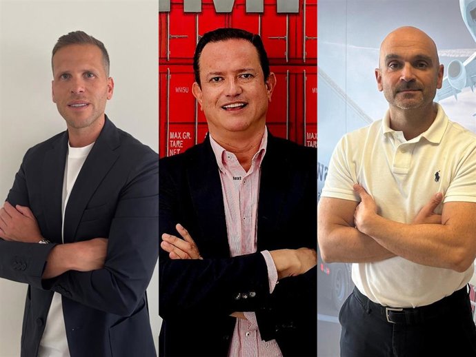 De izquierda a derecha:  David Soto, director general de Mimpo Global Logistics en España; Carlos Delfín, CEO global de Mimpo Global Logistics, y Jordi Esteve, CEO de Iberoforwarders