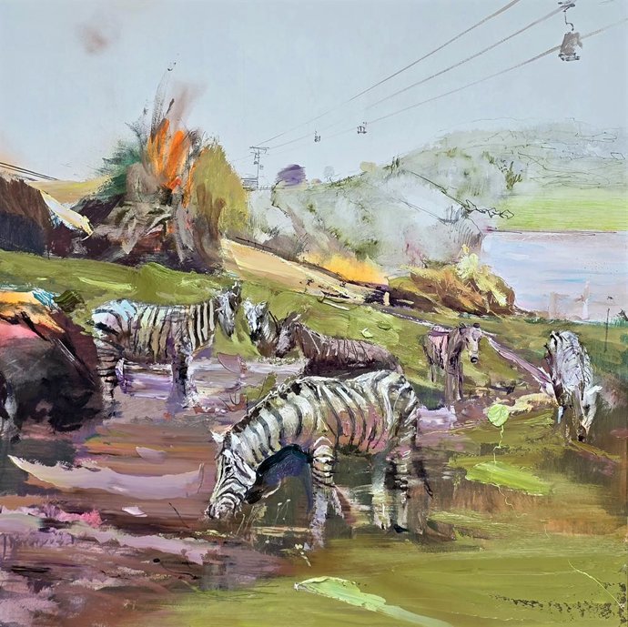 Pintura ganadora del IV Concurso Nacional de Pintura al Aire Libre de Cabárceno