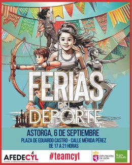 Cartel anunciador de la Feria del Deporte que se desarrollará en Astorga (León) este sábado