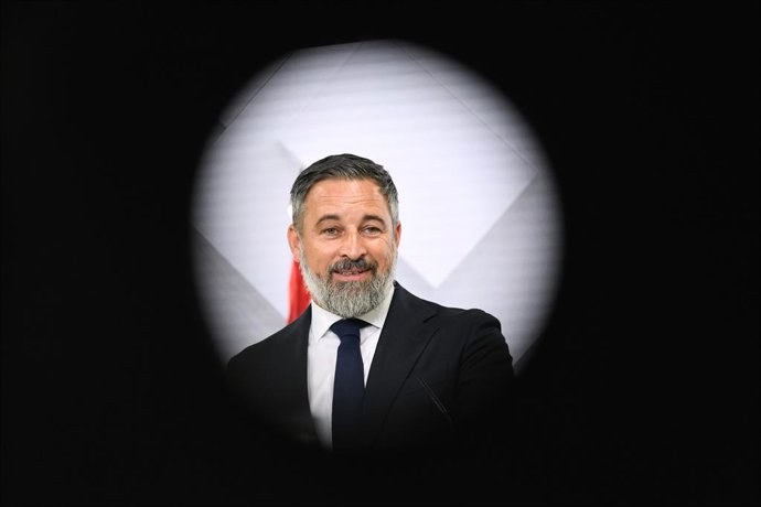 El president de Vox, Santiago Abascal compareix davant dels mitjans 