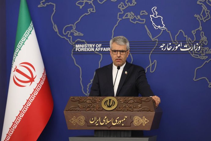 August 11, 2025, Tehran, Tehran, Iran: Iranâ€s Foreign Ministry spokesman Esmaeil Baghaei addresses reporters during a press conference in Tehran, Iran, Aug. 11, 2025. Iranâ€s Foreign Ministry spokesman denied that indirect talks between Iran and the Unit