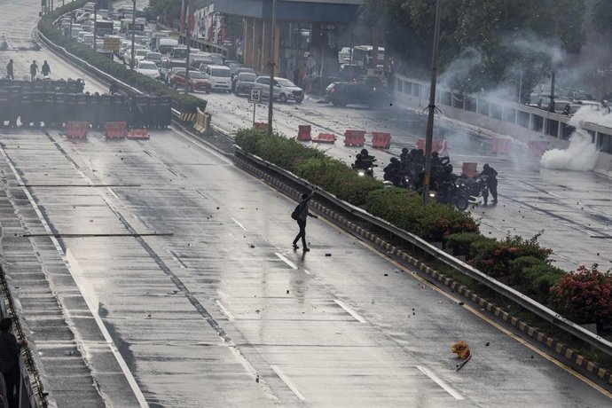 Imagen de archivo de las protestas en Yakarta, Indonesia.