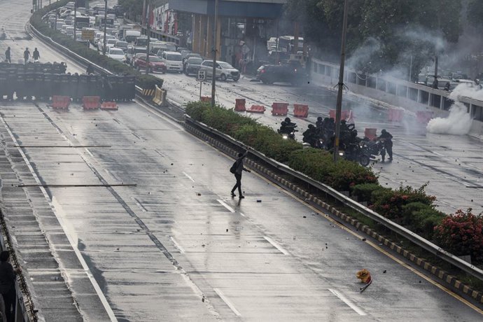 Imagen de archivo de las protestas en Yakarta, Indonesia.