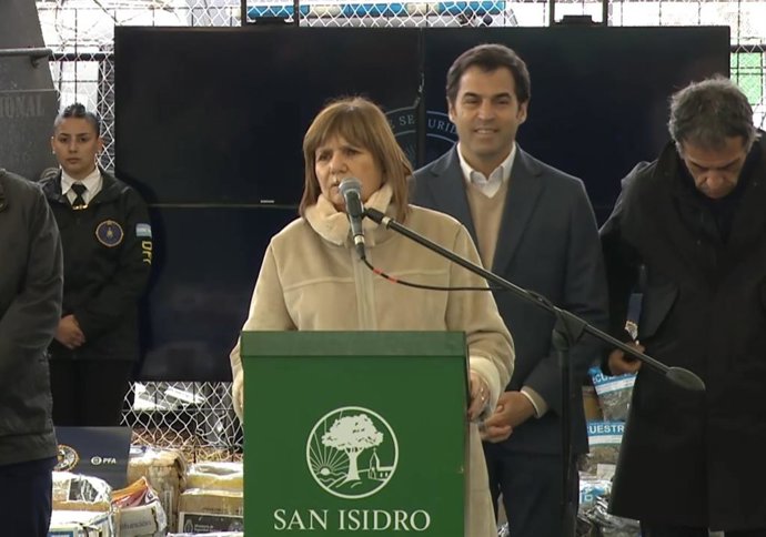 Archivo - La ministra de Seguridad de Argentina, Patricia Bullrich