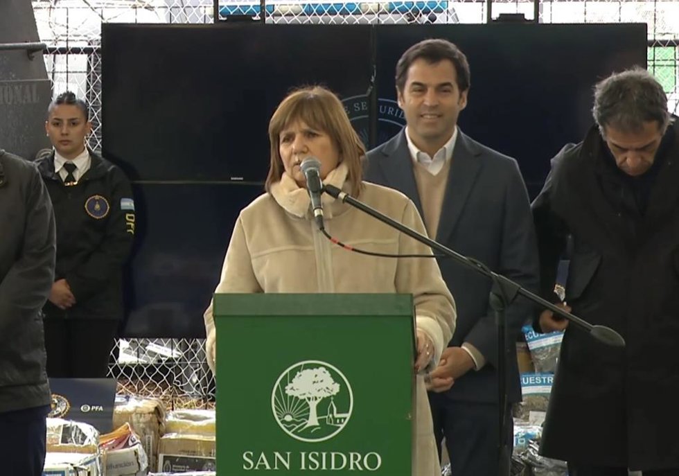 Archivo - La ministra de Seguridad de Argentina, Patricia Bullrich