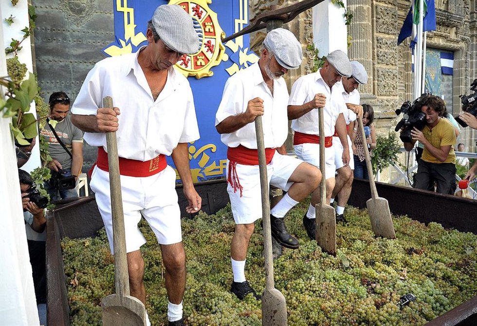 Archivo - Acto de la Pisa de la Uva, que marca el inicio de las Fiestas de la Vendimia de Jerez de la Frontera (Cádiz) en una imagen de archivo